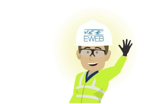animated EWEB lineworker