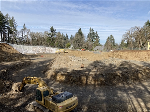 E. 40th water storage construction site in March 2022