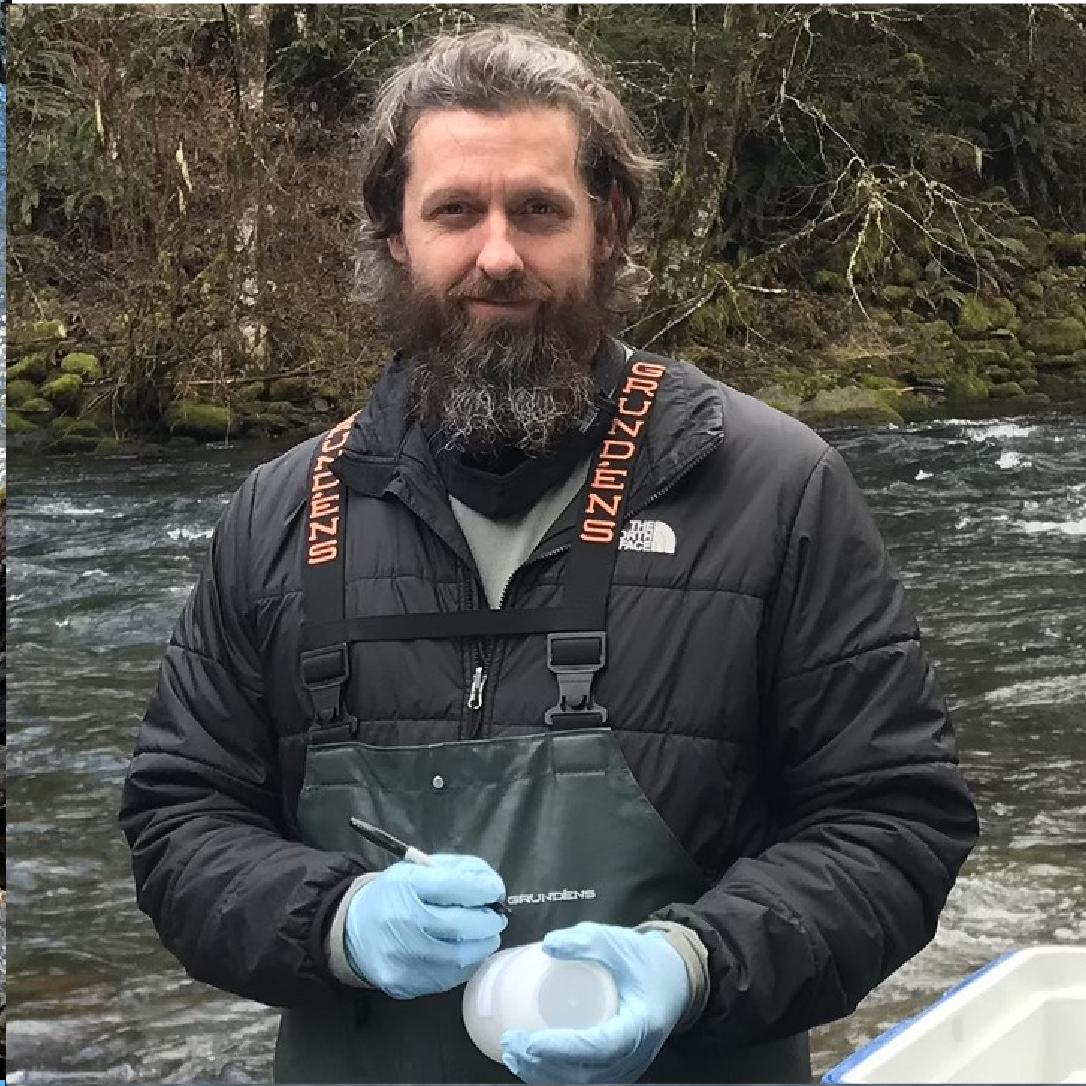 David Donahue labels water quality samples