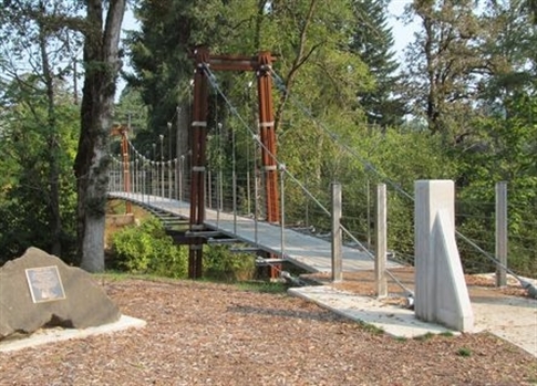 The new J. Polk Currin swinging bridge